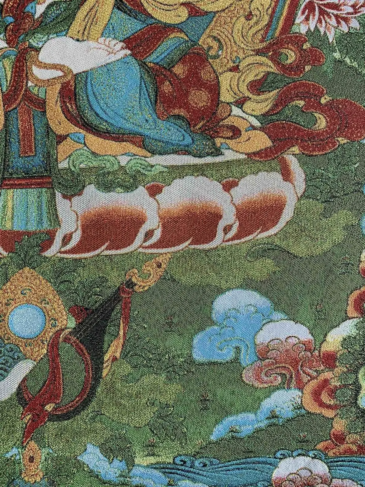 36" Tibet Tibetan Cloth Silk Buddhist Deity White Tara Thangka Mural Nice Art Work