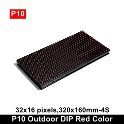 Desconto P10 ao ar livre cor vermelha módulo de exibição led 320*160mm módulo de silicone completo único para rolagem sinal de mensagem