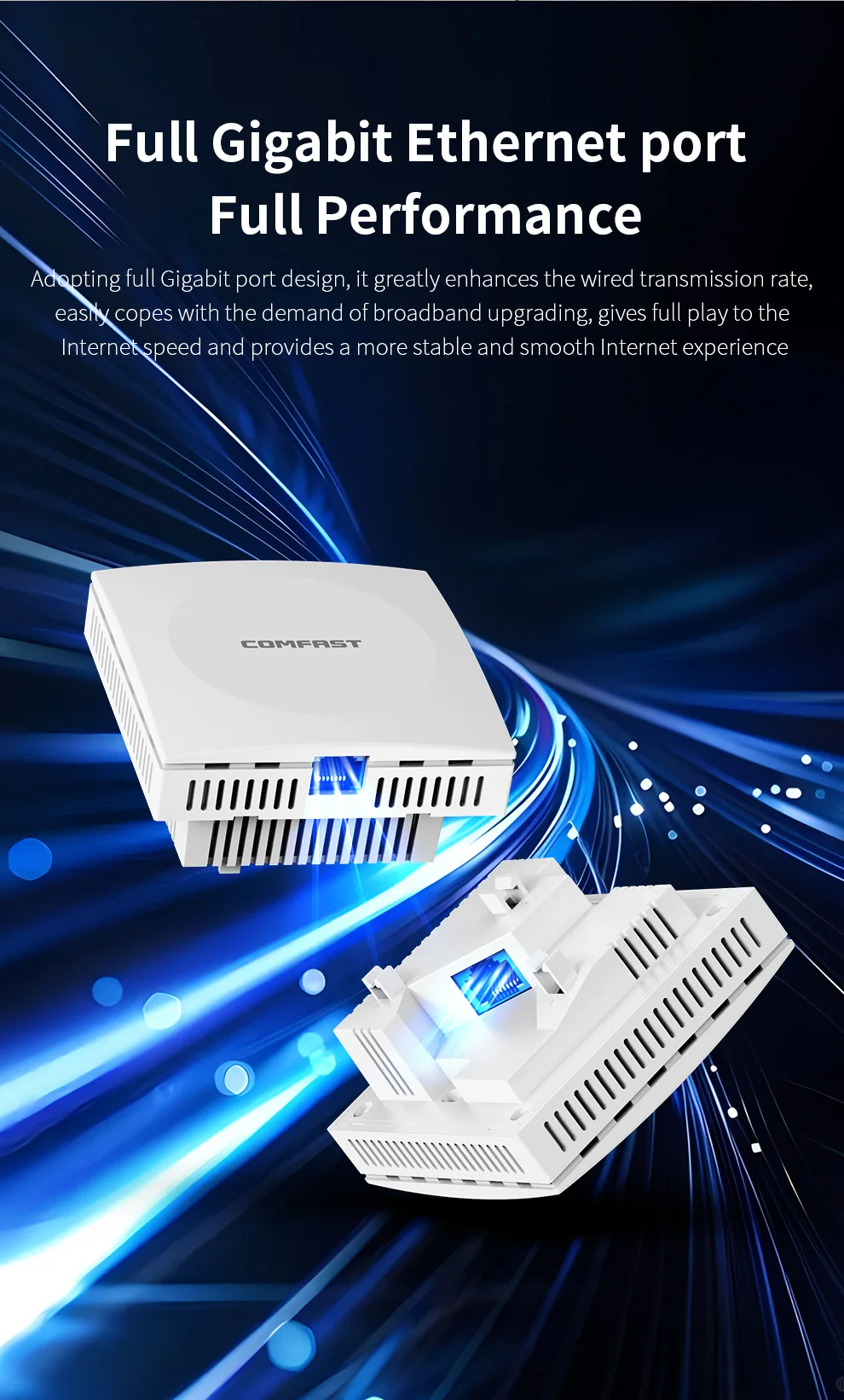 Wifi 6 Wireless Panel Access Point AX1500 2.4&5.8G RJ45 Gigabit Port Inwall AP Seamless Roaming OFDMA MU-MIMO Indoor Coverage