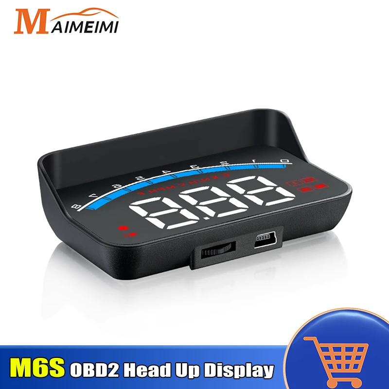 M6S OBD2 HUD Digital Car Head Up Display Windshield Projector Speedometer Water Temp Voltage Auto Accessories On-board Computer