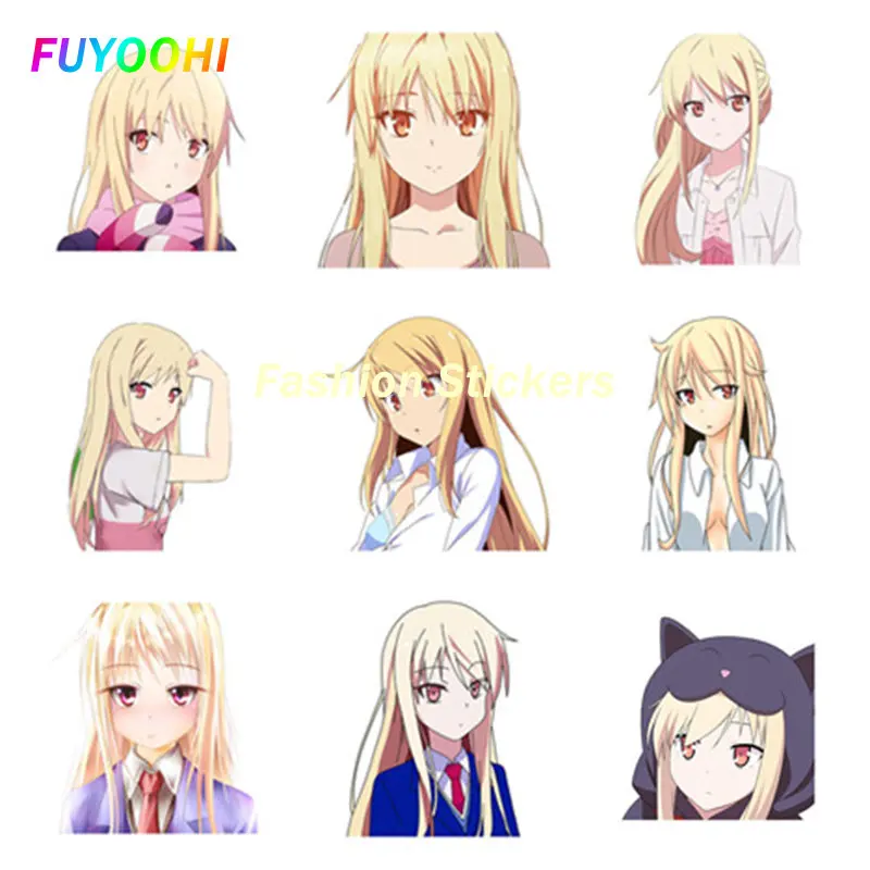 

FUYOOHI Funny Stickers Mashiro Shiina Motorcycle Car Bumper Window Sticker Waterproof Anime Scratch-proof Windshield Decals