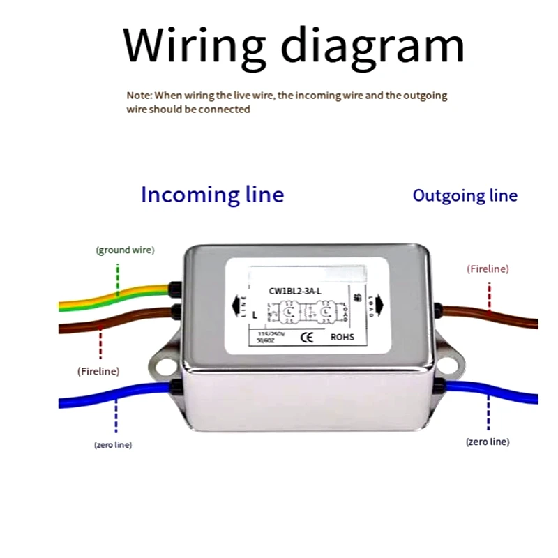 Filtro di alimentazione bipolare monofase CW1BL2-3A6A10A-L Audio AC linea anti-interferenza 220V CW1BL2-3A-L CW1BL2-10A-L