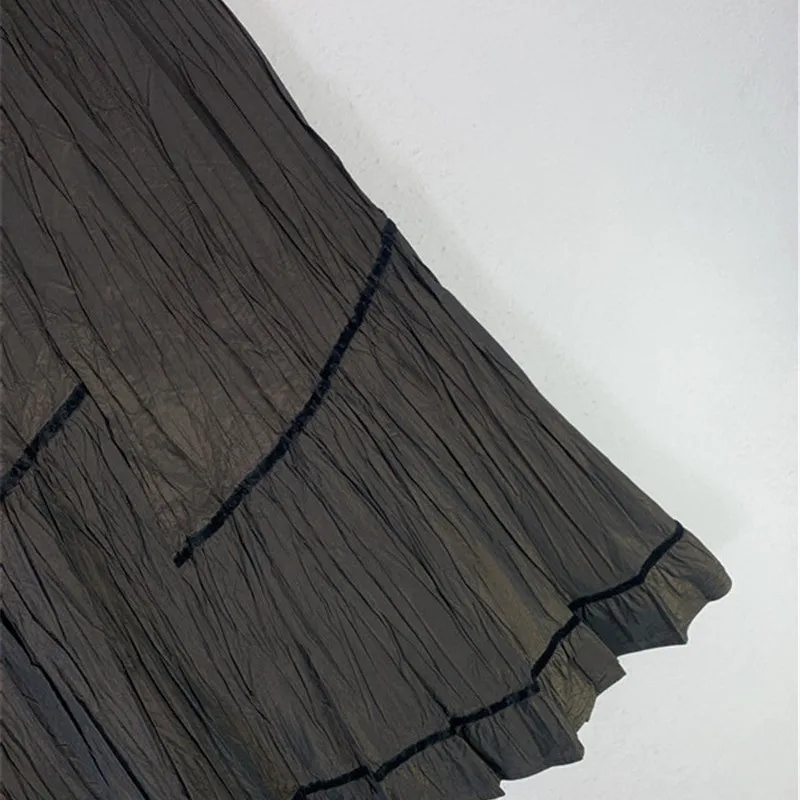 Retro japanische Sle Baumwolle f Rock knielang Midi Soft Girl Vintage künstlerischer Geschmack Gypsy Damenröcke Ci Pendeln