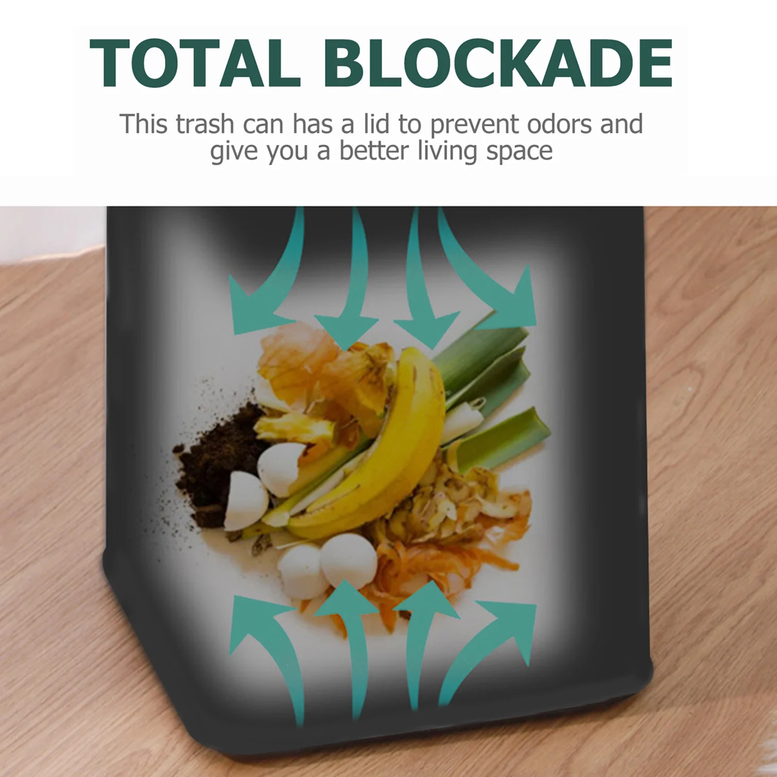 

Household Trash Can with Lid Kitchen Garbage Can Bathroom Waste Bin Living Room Plastic Trash Container Impact Resistant Press