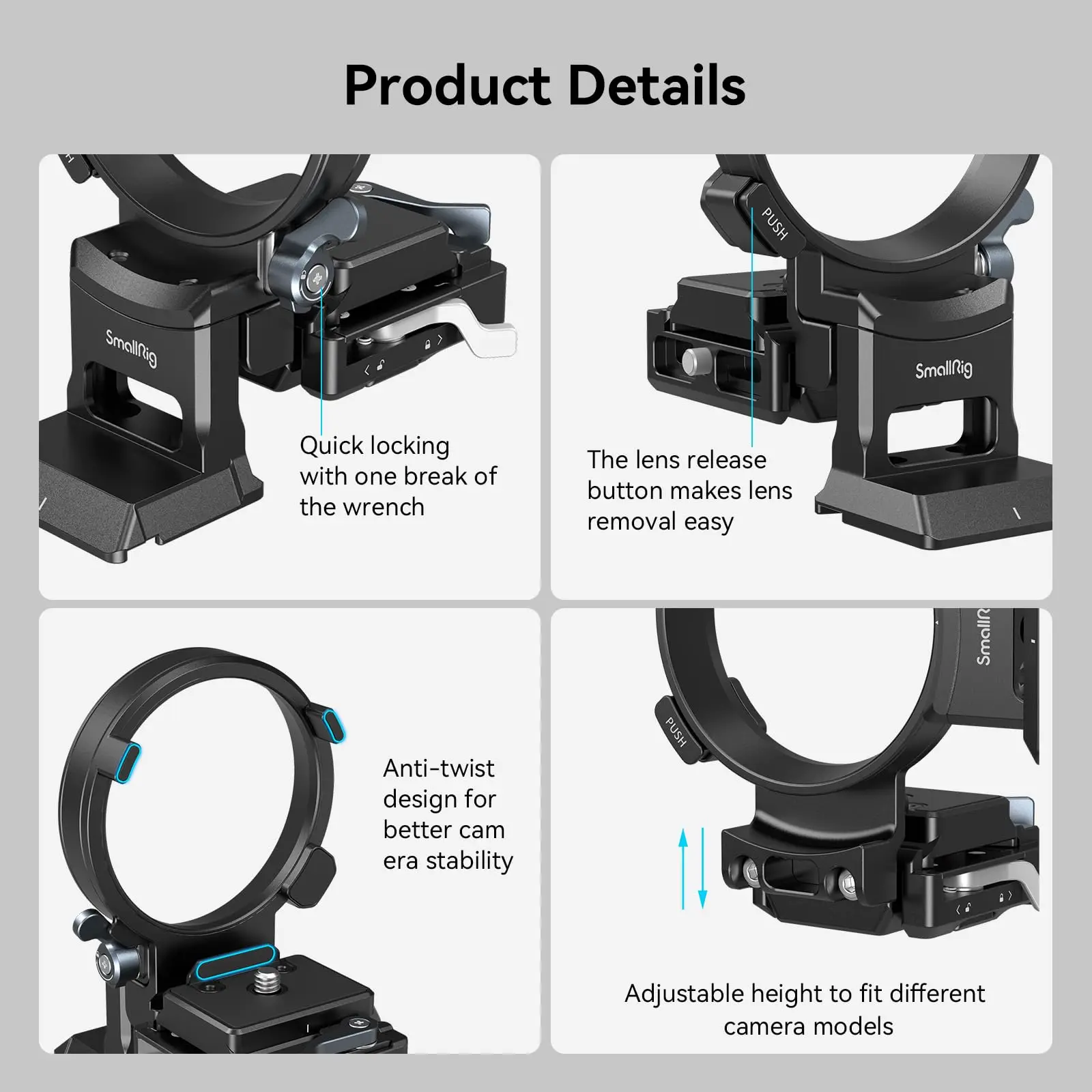 SmallRig Rotatable Collar Mount Plate for Sony Alpha 1/A7/A9/FX Series Camera Fits Plate for Arca-Type & for Manfrotto RC2 -4244