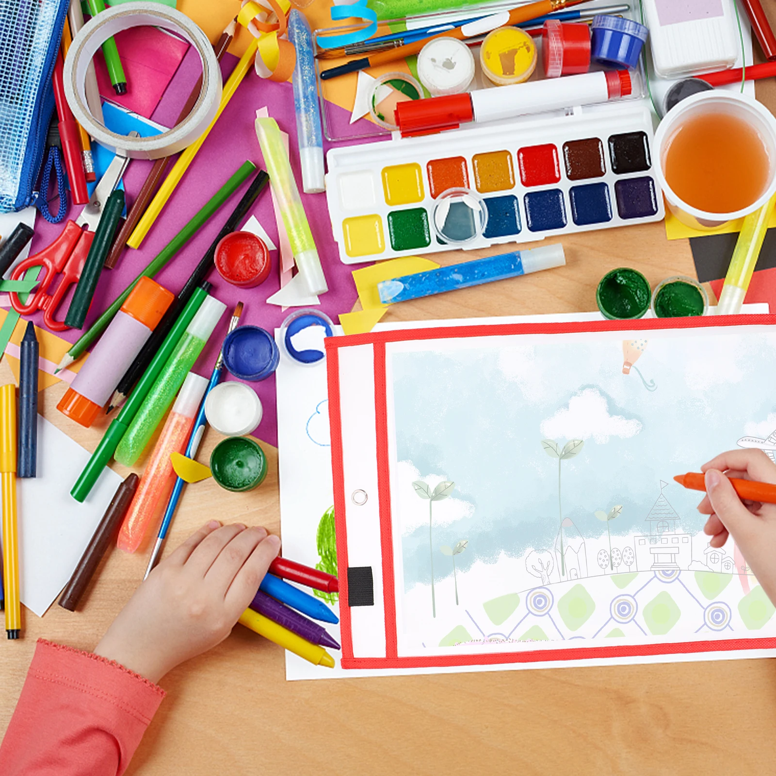 

12 шт. многоразовые карманы для сухого стирания, водонепроницаемые ПВХ, прозрачные, с обеих сторон, прочные, легко протираемые, офисные, школьные принадлежности