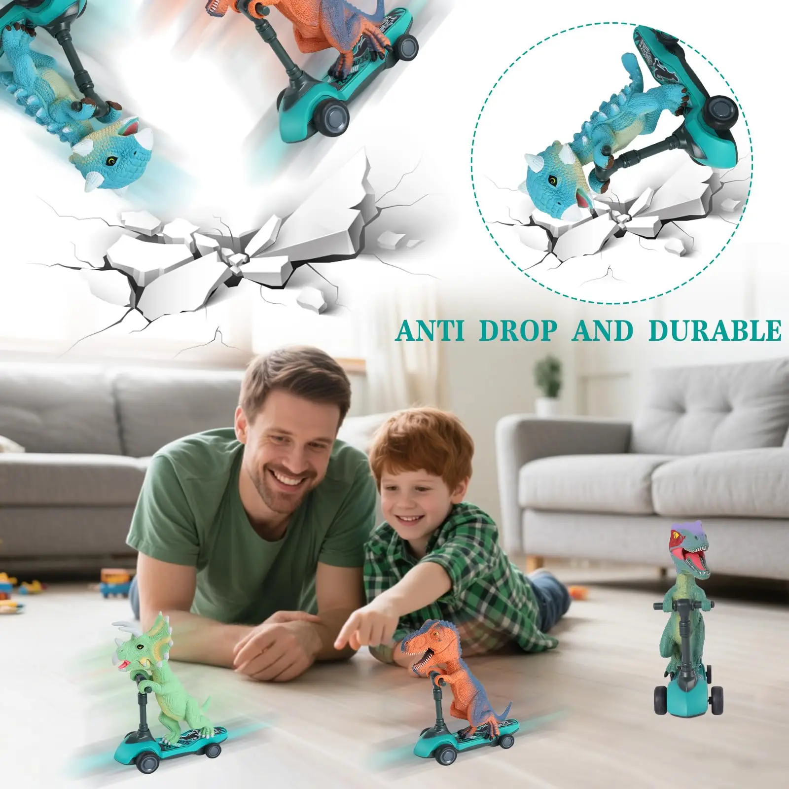 ألعاب سكوتر الديناصورات التراجع سيارات صغيرة إصبع ركلة سكوتر الصبي لعبة سن 3 + ، مجموعات هدايا دينو للأطفال ، هدية حفلة عيد ميلاد ل