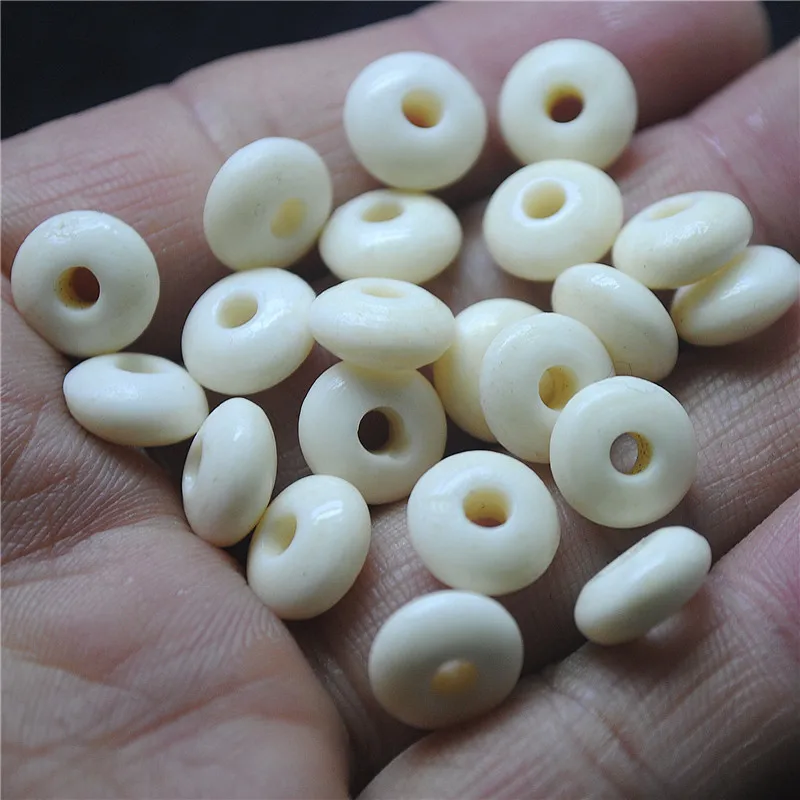 20PCS Spacer Beads Natural Cattle Ox Bone Material Beads 10X5MM Abacus Shape DIY Jewelry Accessories Free Shippings