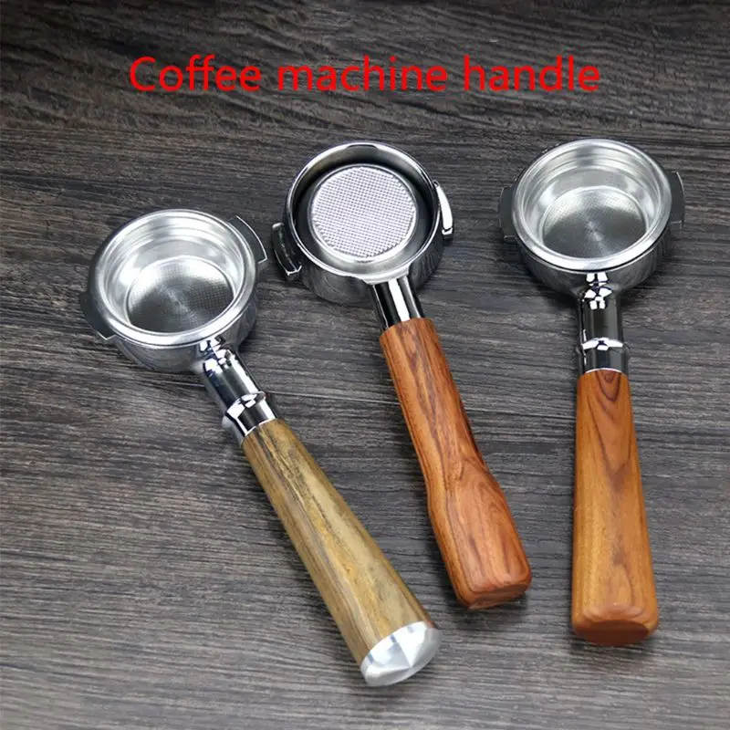 58mm Coffee Machine Filter Holder E61 Bottomless Portafilter with Wooden Handle