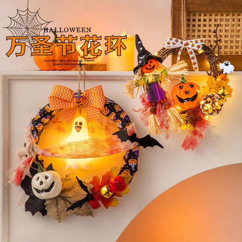 

For Halloween jack-o-lanterns store-themed dress-up door pendant party festival scene arrangement atmosphere props pendant