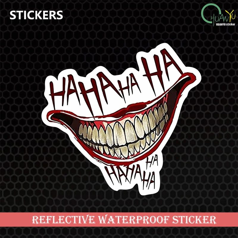 HAHAHA clown mouth sticker car motorcycle bumper PVC waterproof reflective sticker