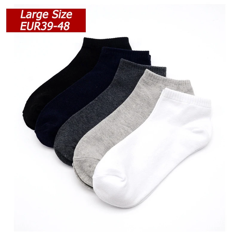 

5Pairs/lot Men Socks Cotton Large Size39-48 High Quality Casual Breathable Boat Socks Short Men Socks Busines Male Socks Summer