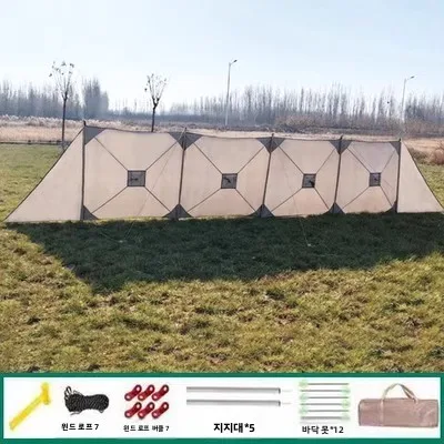 Waterproof inflatable tent camping with gazebo pop up sunshade mesh tarp awning pole one-touch setup shelter outdoor beach view 3