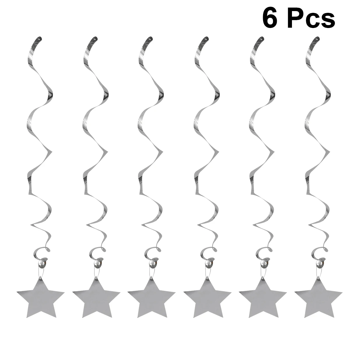 

6 pcs Pvc Spiral Hanging Decorations Pentagram Shape For Wedding Birthday Party Baby Shower Festival Holiday Nursery Star