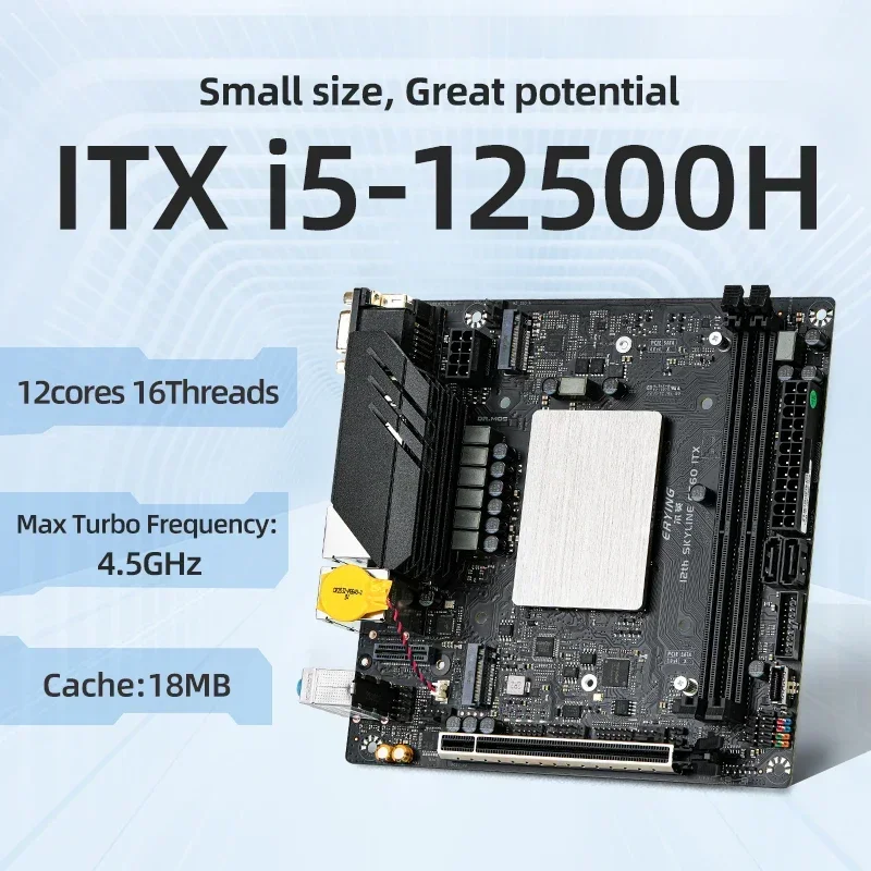 ERYING M-ITX DIY Desktop Motherboard with Onboard Core CPU Kit i5 12500H  i5-12500H 12C16T DDR4 Gaming PC Computer Assembly Set