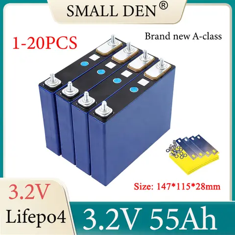 Brand new 3.2V 55Ah LiFePO4 battery 3C Lithium iron phosphate Grade A Cells DIY 4S 12V 24V 48V Golf cart E-Motorcycle Car Motor