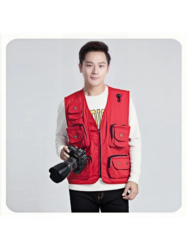 Summer Multi Pocket Utility Vest Breathable Mesh Photographer Sleeveless Jacket Outdoor Fishing Hiking Reporter Workwear