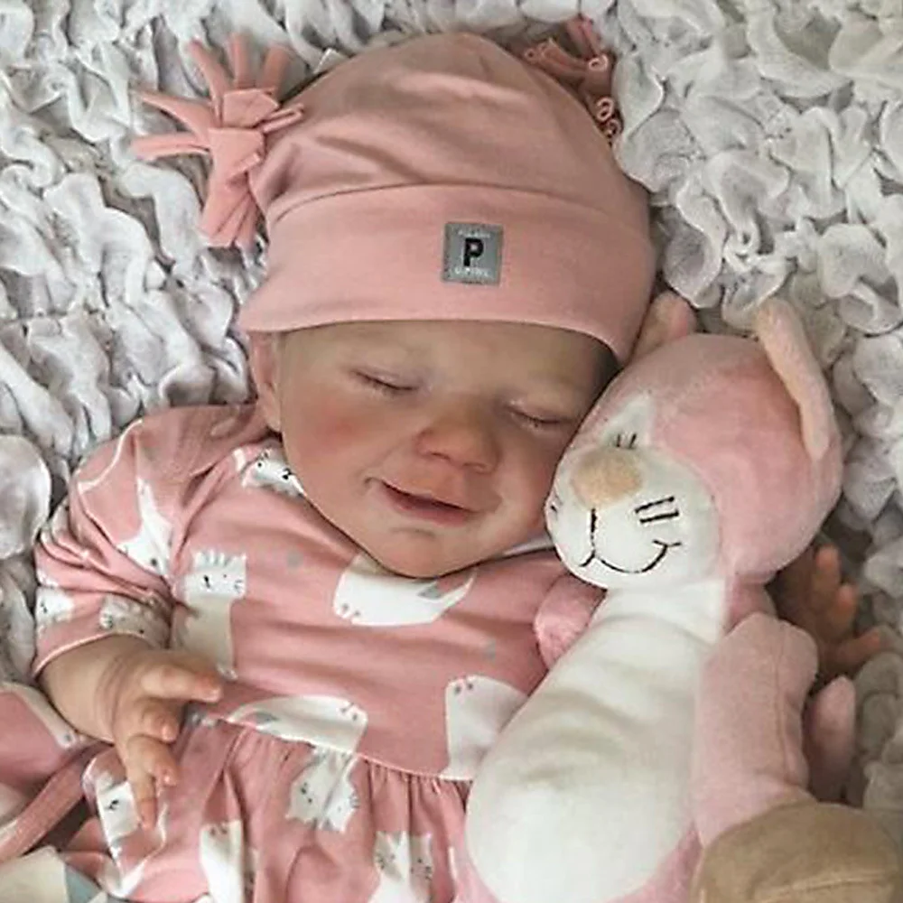 

Soft Vinyl Reborn Doll Handmade With Lifelike Details 50CM High Simulation Closed Eyes Baby W-03 Comfort Doll