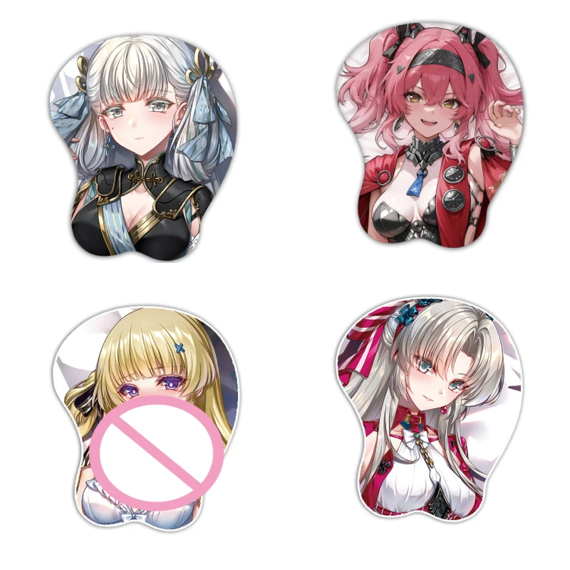 Jinxi Phoebe Lupa 3D Mouse Pad Wuthering Waves Hand Wrist Rest Mousepads Oppai Soft Mouse Mat Office Work Gaming Otaku Xmas