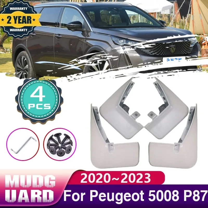 

Car Baking Paint Mudguard for Peugeot 5008 P87 2020~2023 2022 Accessories Mud Flaps Splash Guards Front Fender Protect Mudflaps