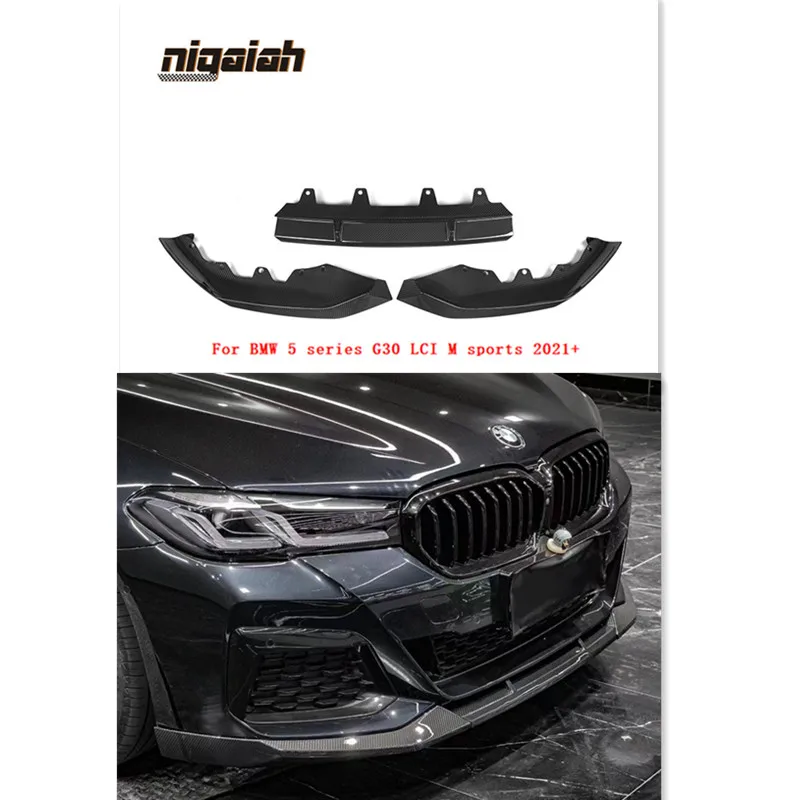 Dry Carbon Fiber Front Bumper Splitters Lip ，For BMW 5 series G30 LCI M sports 2021+