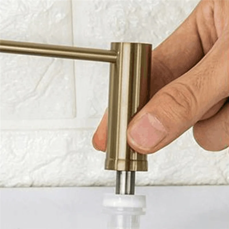 Dispenser sabun wastafel dapur, Dispenser sabun meja pompa tangan Losion terpasang di botol baja tahan karat sekrup