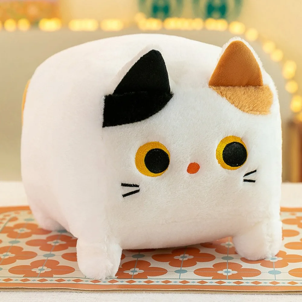 

Block Cat Square Cat Plush Toy Stuffed Animal Fluffy Doll Black Cat Pillow Kawaii Soft Cushion Kitten Plush Doll Birthday Gift