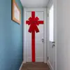 Christmas Large Red Bow Front Door Hanging Decoration Party DIY Xmas Gift Ready Made Bow for Christmas New Year Ribbon Bow 4
