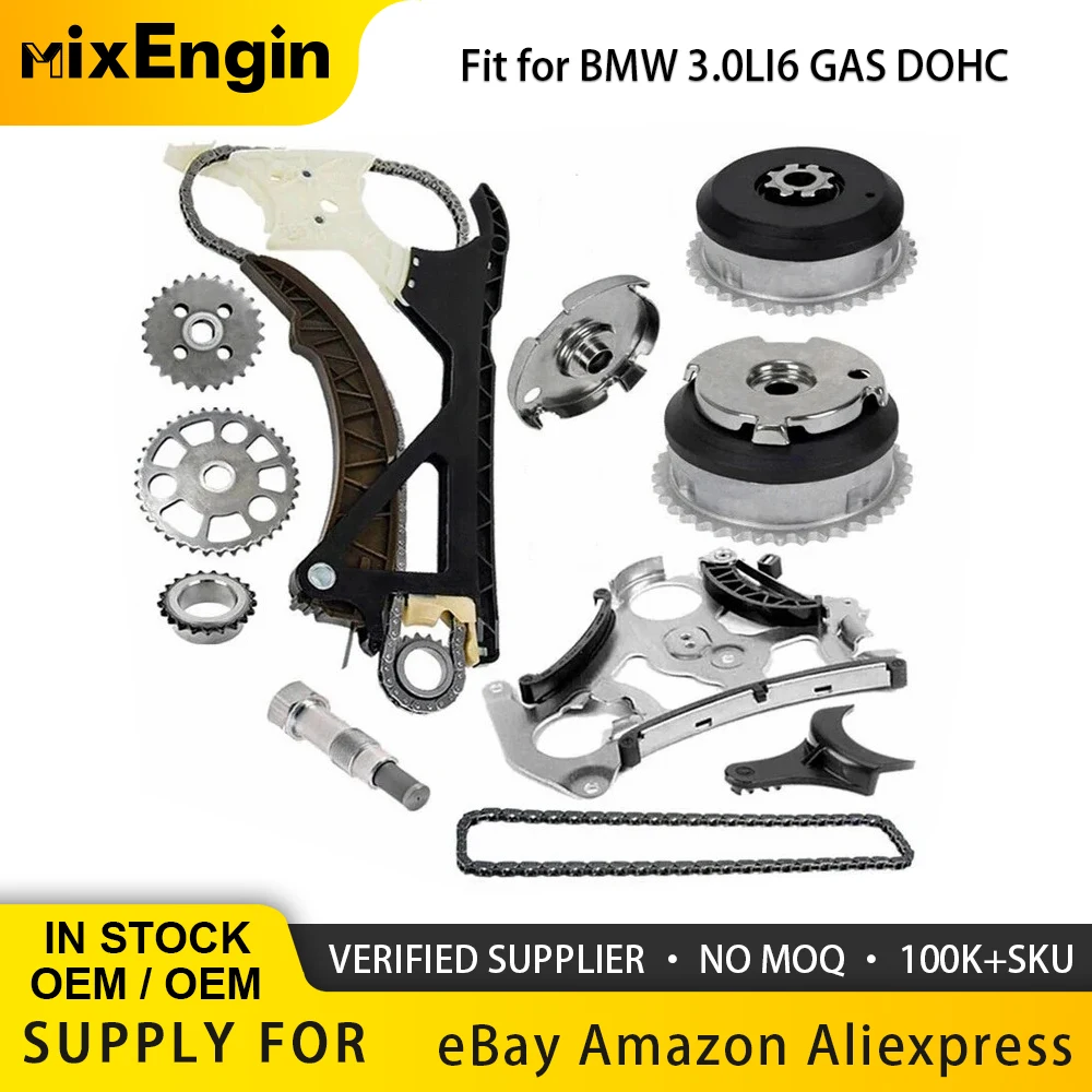 

Timing Chain Kit Oil pump guide camshaft gear set Engine parts fit 3.0 4.4L l4 l6 GAS N52 N51 N55 BMW X3 X5 X6 535i 330i 640i
