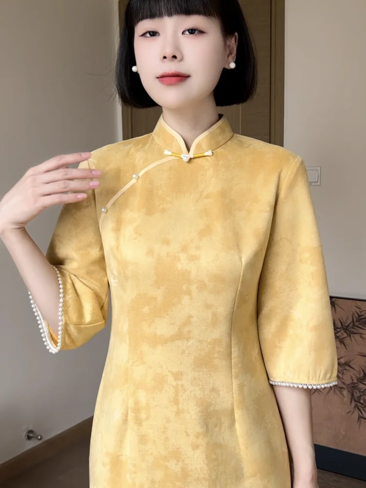 

Nancheng Old S 2025 New Sle Dragoy Dance Retro Artistic Slimming Dr Women's Faionable Breathable Long...