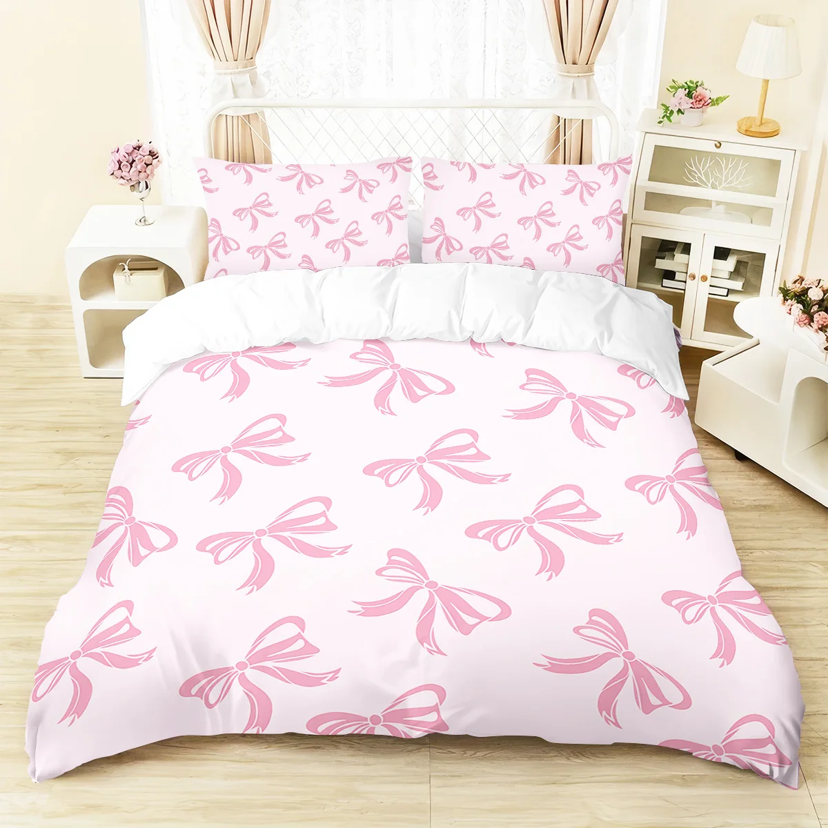3pcs Butterfly Pattern Bedding Set, 1 Quilt Cover+2 Pillowcases, Soft Bedroom Decoration, Suitable for Girls and Women Bedroom