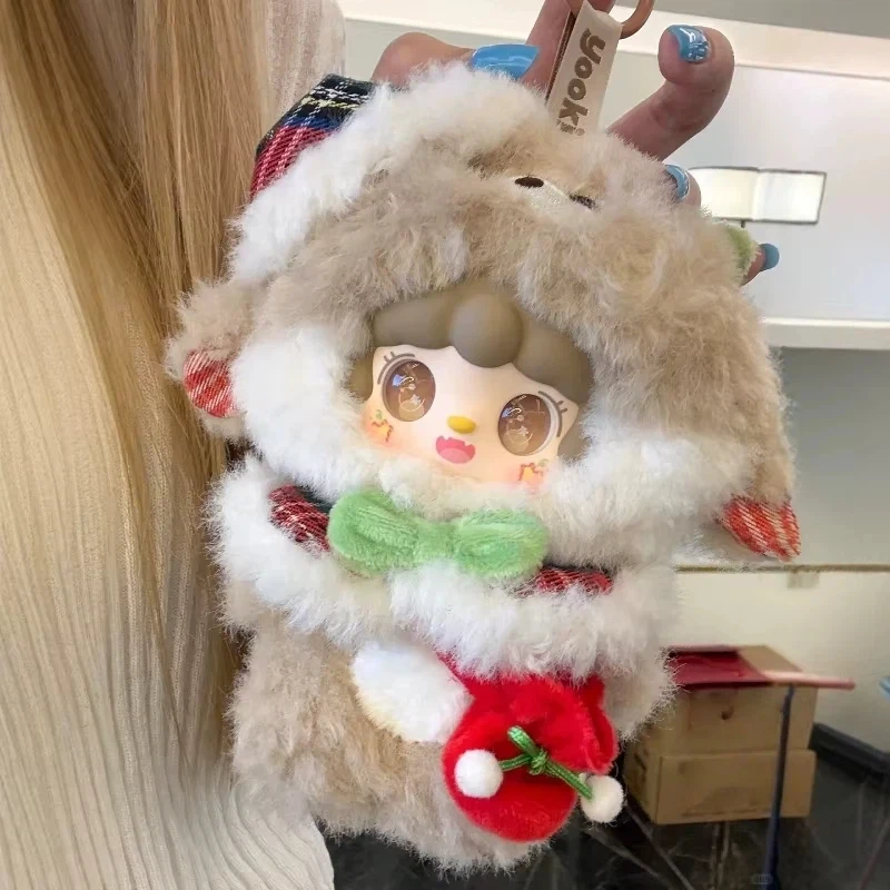 

Новинка 2021, Рождественская серия Yooki Jingle Bell, слепая коробка, кавайный брелок, загадочная коробка, аниме-фигурка, трясущий снежный медведь, рождественские подарки