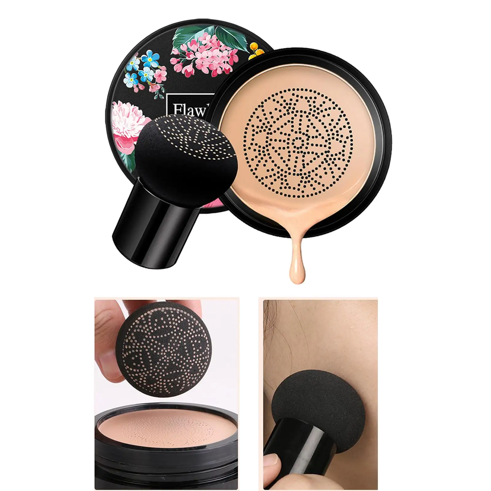 Crème CC à coussin d'air champignon, fond de teint correcteur de maquillage nu longue durée pour le visage, cosmétiques Premium, mat naturel