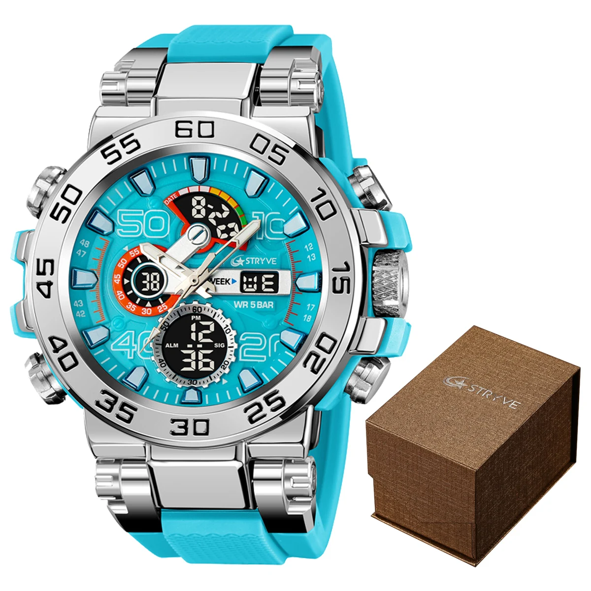 Mens Stryve Clear Multifunction Watch Works New Battery New STRYVE Watch for Men main image 4