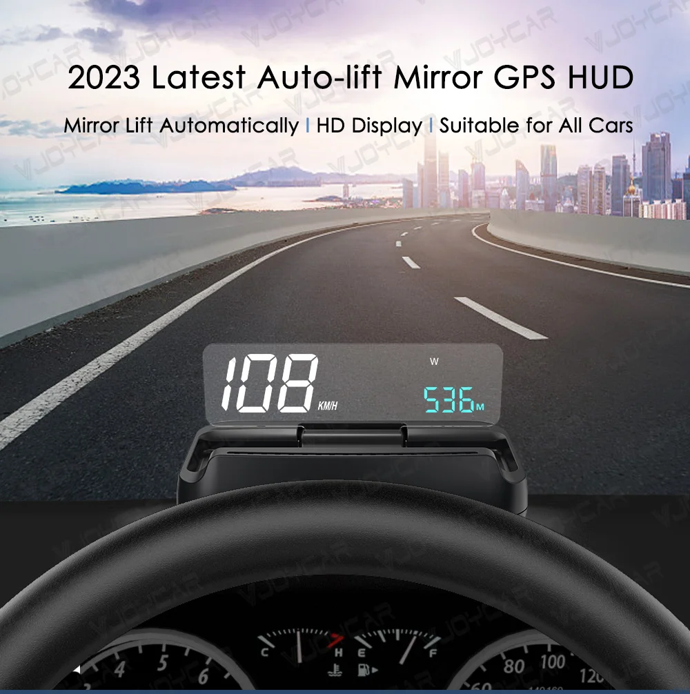 شعبية حار بيع سيارة VJOY أحدث متعددة اللغات مرآة الرفع التلقائي GPS HUD رئيس يصل عرض عداد السرعة تشغيل/إيقاف مع سيارة مناسبة ل