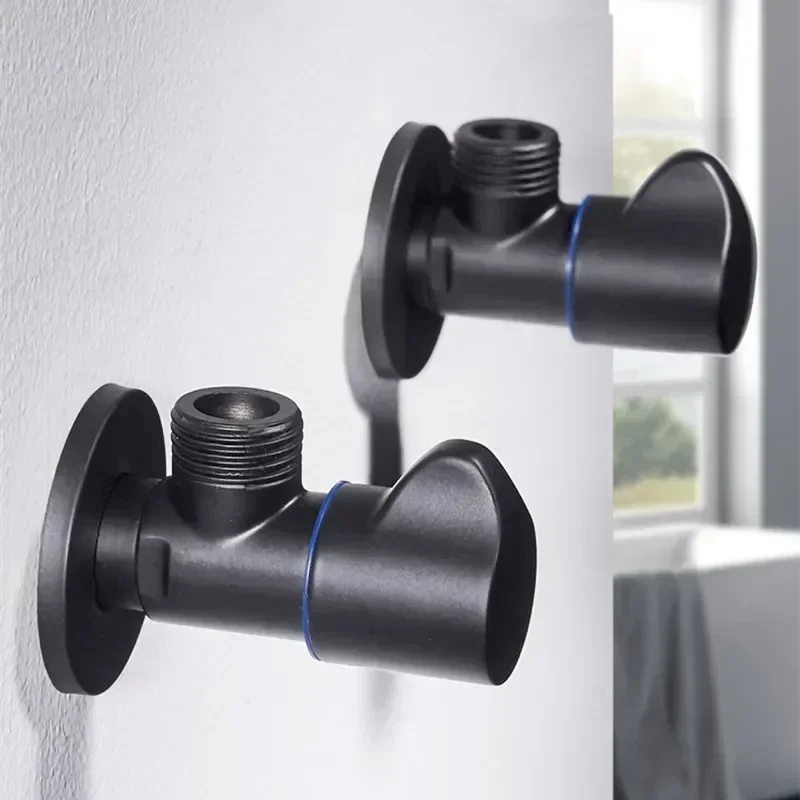

Angle Filling Valve Black G1/2 Stainless Steel Water Heater Hot Cold Mixer Faucets Home Kitchen Bathroom Angle Valves Accessory