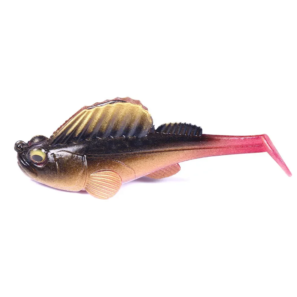 Fishing Lures Anti Hanging Bottom T-Tail 14g Bionic Jumping Fish Lure Soft Bait Lead Ice Fishing Bait  Carp Fishing Tackle