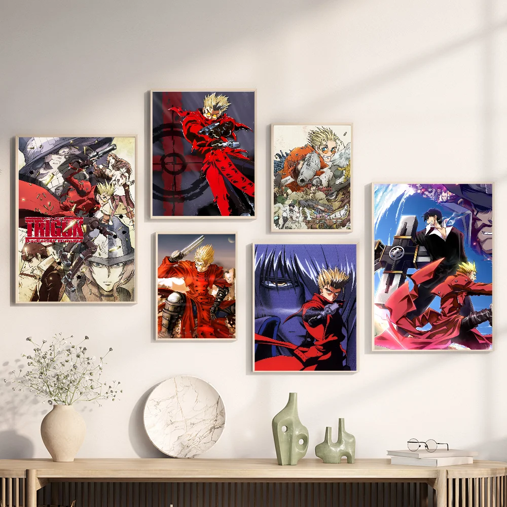 Anime Trigun Vintage Posters Sticky Vintage Room Home Bar Cafe Decor Kawaii Room Decor