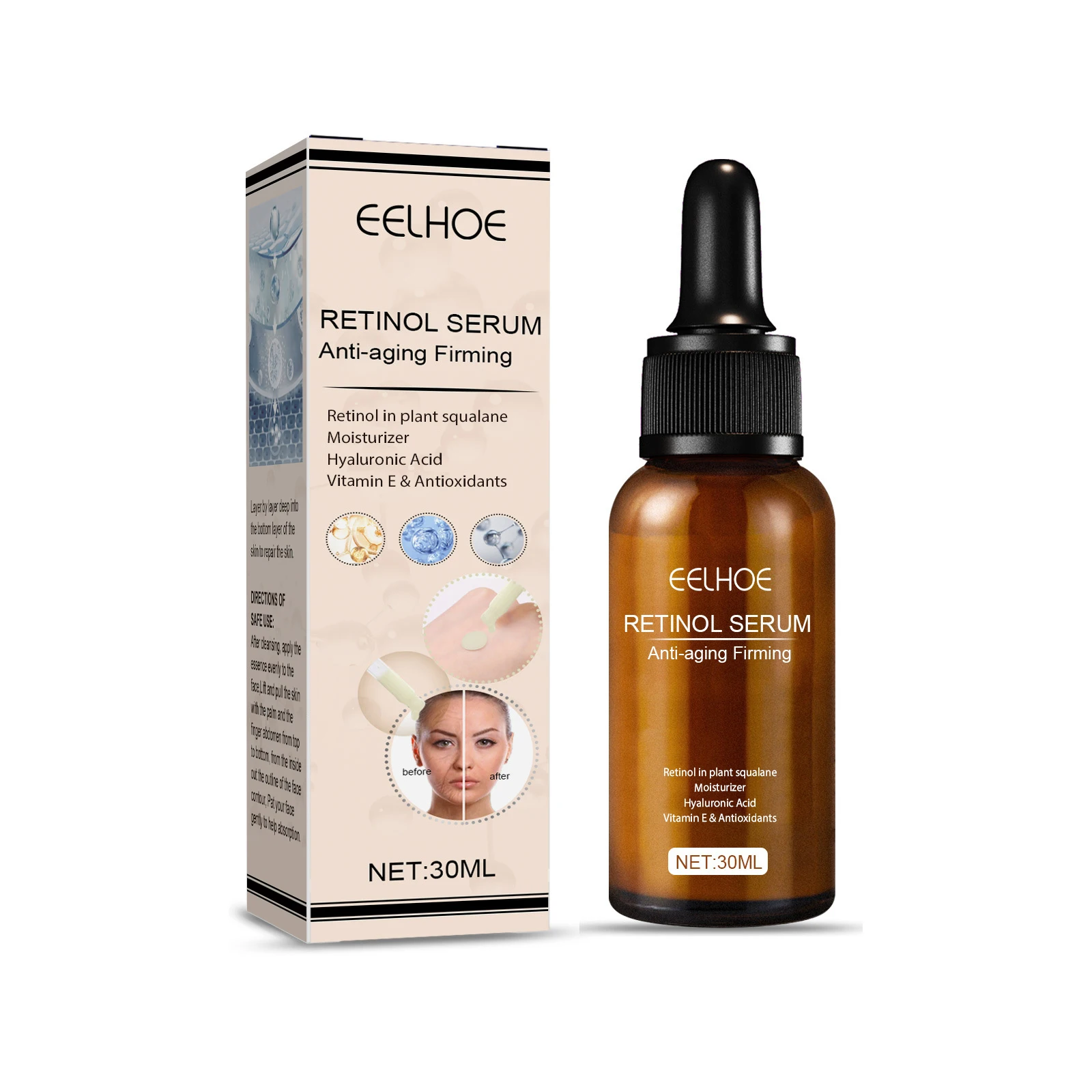 

EELHOE Retinol Face Essence Gentle Moisturizing Replenishing Moisturizing Pore Refining Face Essence