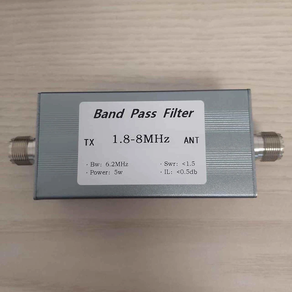 

1.8-8MHz band pass filter BPF anti-interference, improve selectivity, suppress clutter 5w