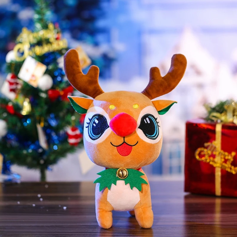 24/33/43cm Reindeer for Doll Soft Plush Stuffed Toy Christmas Home Decoration Party Ornament Clip for Doll Machine Acces