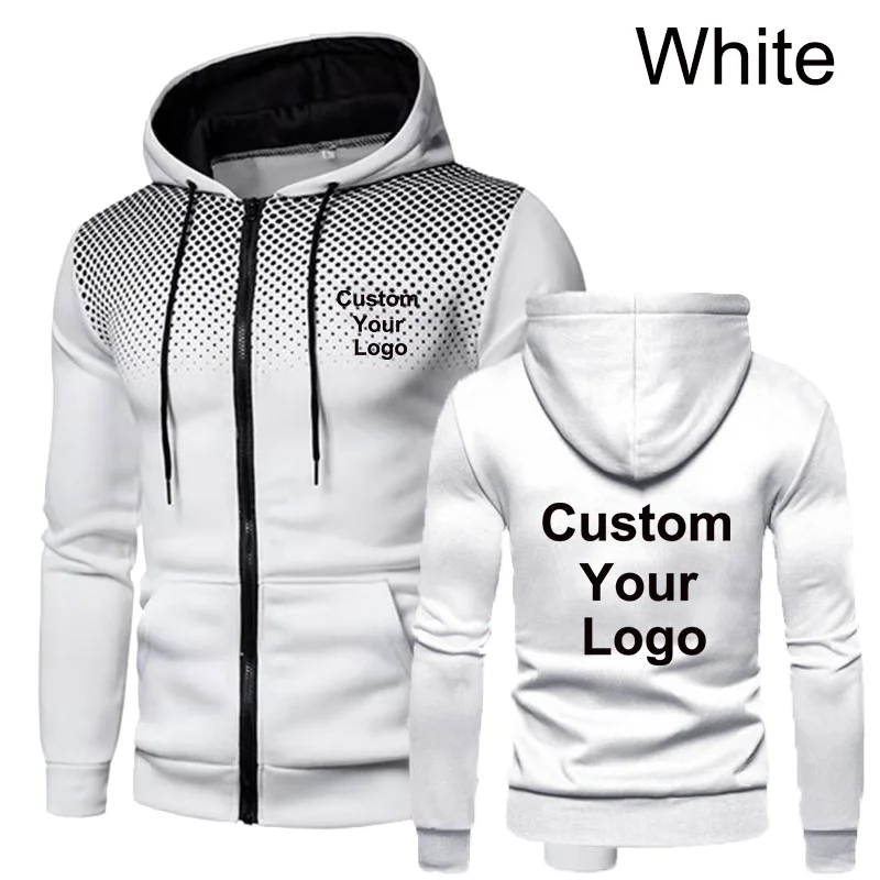 Fashion Custom Your Logo Zipper Jacket Outdoor Sportwear Long Sleeved Men Personality Printing Sweatshirts