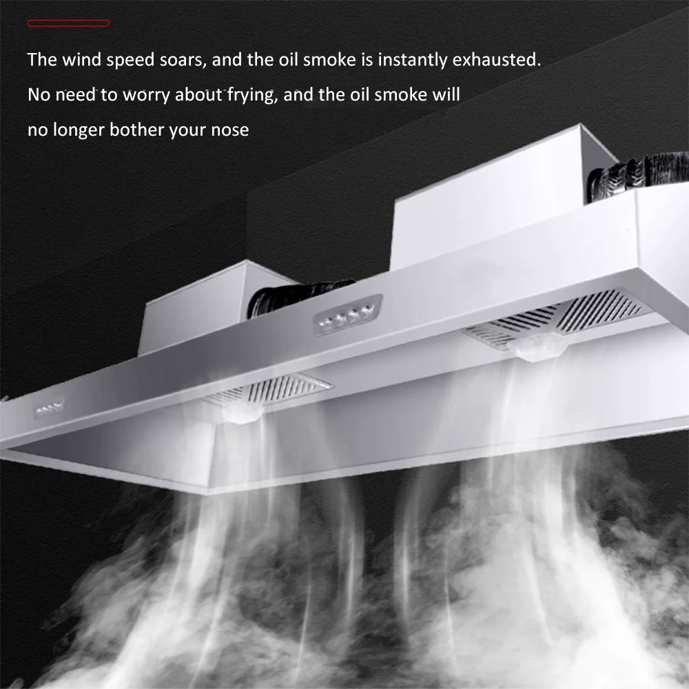 Commercial Range Hood with Strong Suction and Exhaust, Restaurant, Hotel and Canteen Fume Purification All-in-one Machine