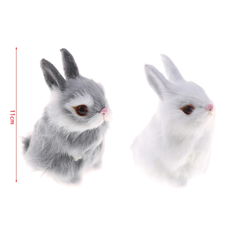 Imitate hair White Furry Rabbit Nap Toys Simulation Animal Model Decoration