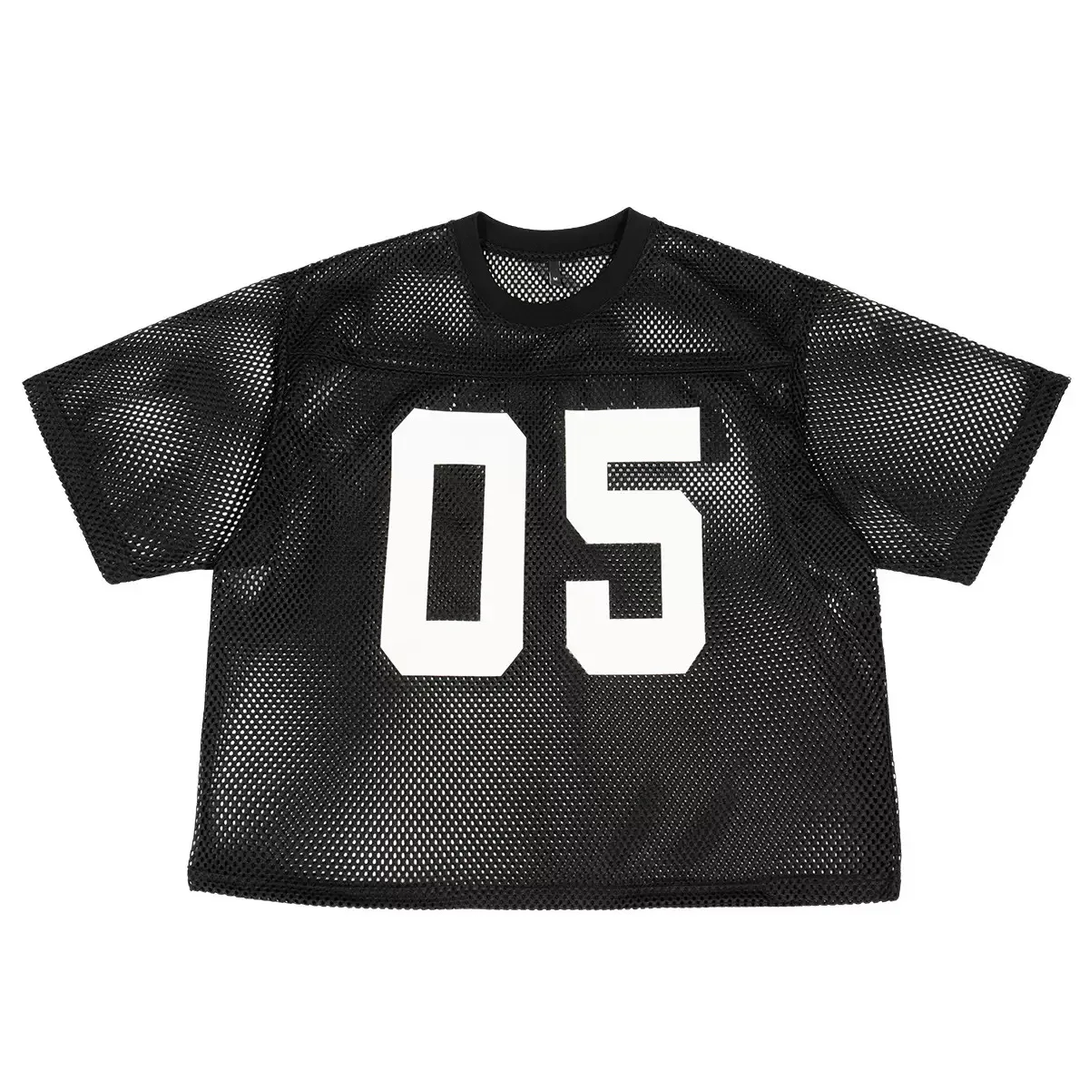 05 Print Hollowed-out Mesh T-Shirt Men No.80 Letter Print Breathable Casual Short Sleeve  American Street SAINT T Shirt view 5