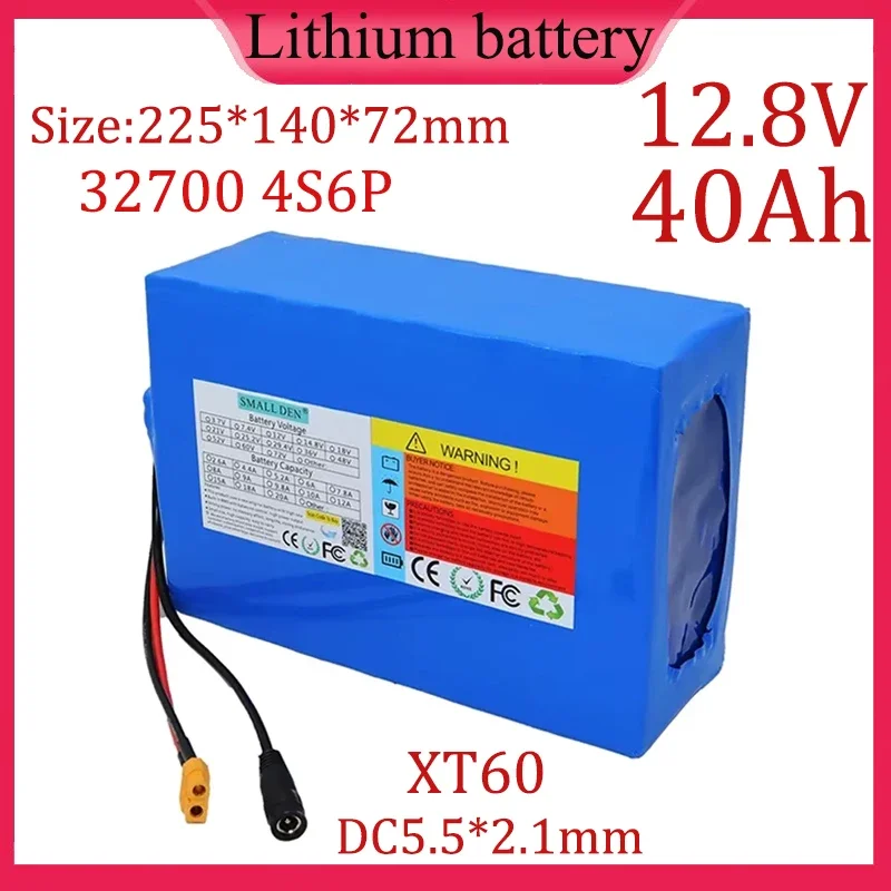 12.8V 40Ah 4S6P 32700 Lifepo4 Battery Pack Same Port Built-in 30A BMS Charge and Discharge Balance Solar Energy 12V Power Supply