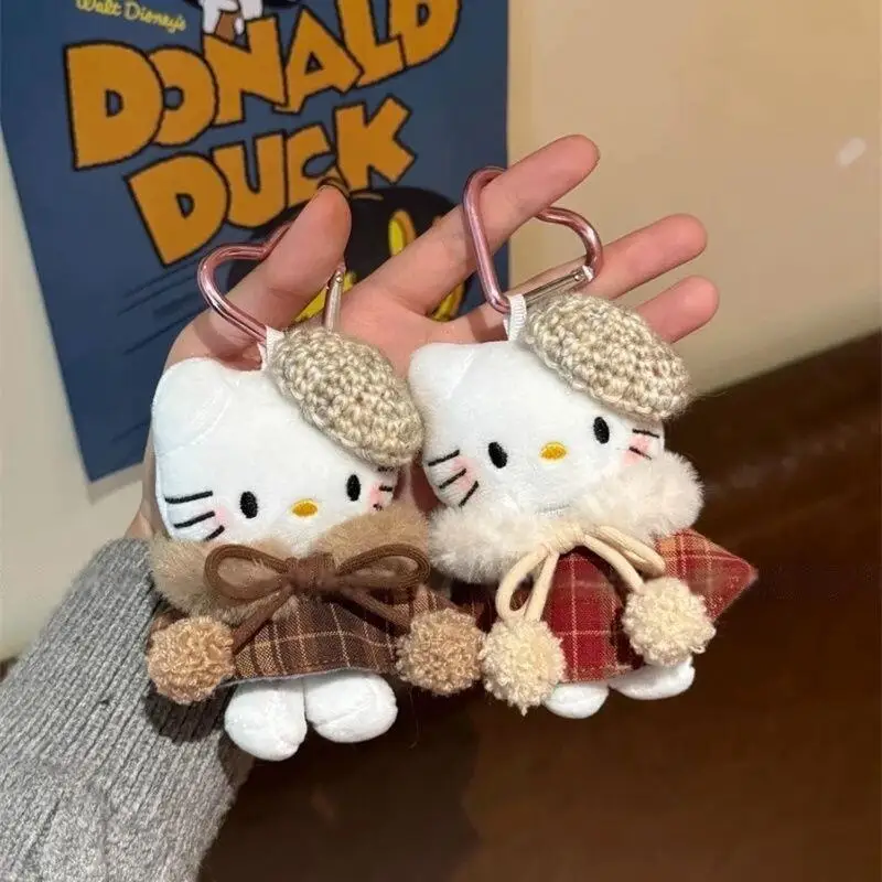 

Sanrio Hello Kitty Plush Pendant Doll Bag Pendant Premium Car Key Hanger Keychain Peripheral Series Christmas Birthday Gifts