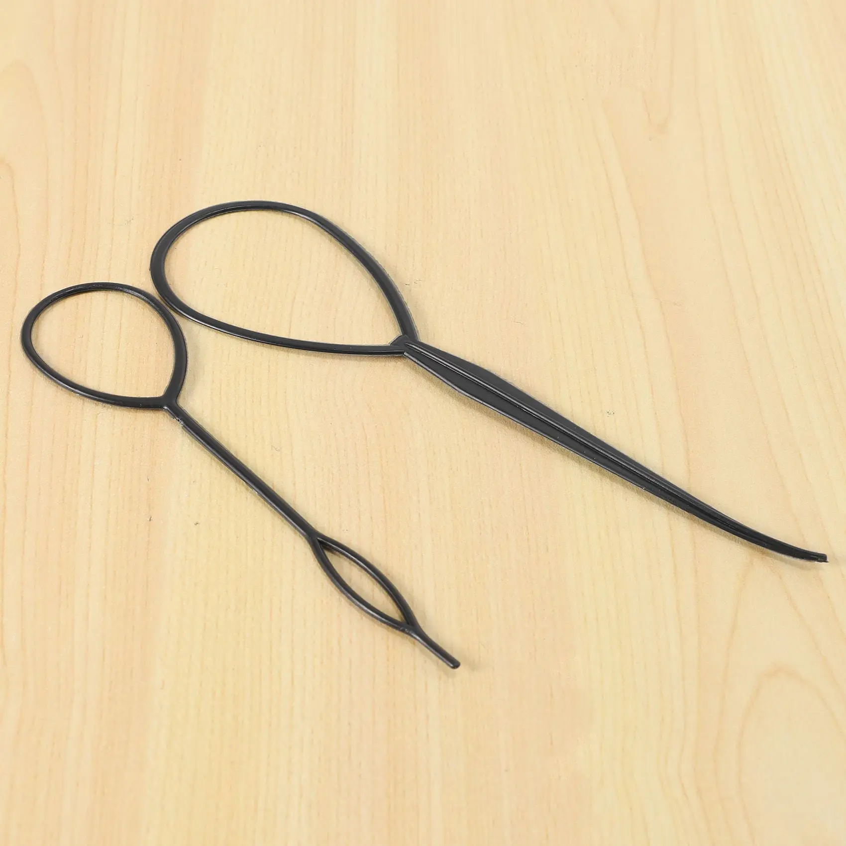 BAADE 2 قطعة Topsy Tail Hair Styler Hair Style Hair Twister Snare Loop باللون الأسود