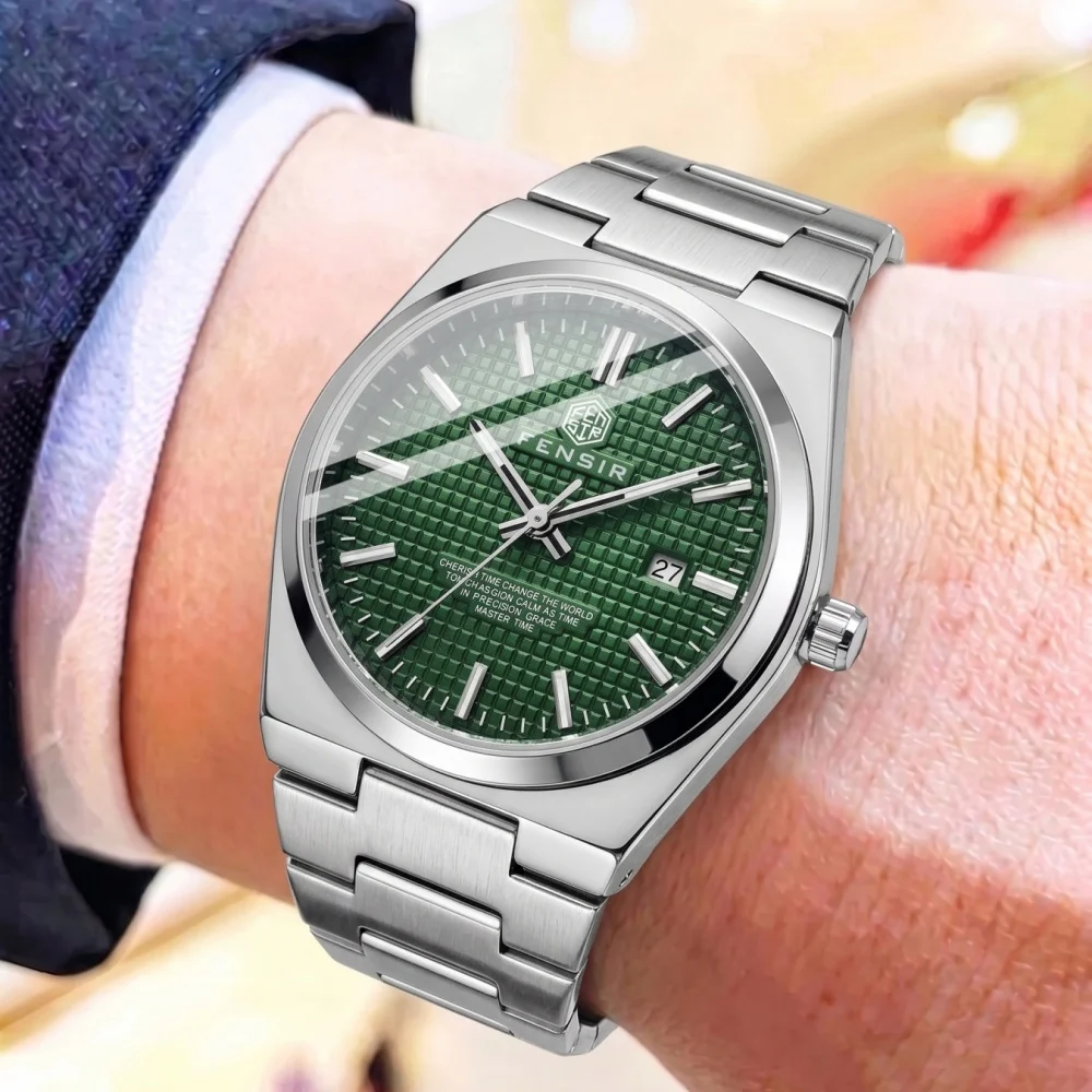 Popular Business Men's Steel Band Quartz Watch, Mesh Dial with Stainless Steel Strap, Luminous Waterproof with Calendar, Punk-Style Simple and Stylish Men's Wristwatch, Daily Wear Gift Watch for Young Students