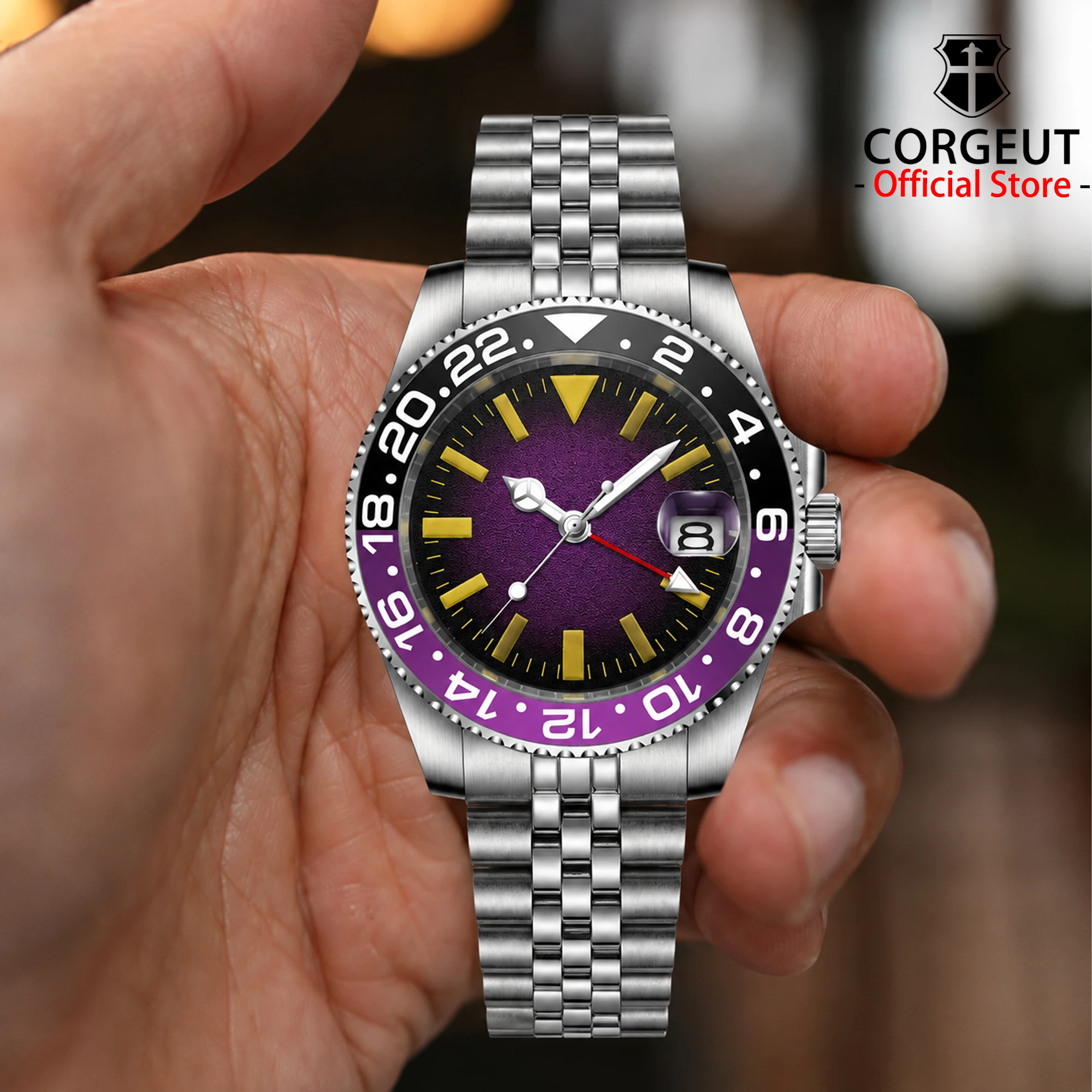 2026 New Swiss Ronda 515 GMT Quartz Watches CORGEUT OFFICIAL Sapphire Glass  316L  Stainless Steel 10Bar Men Watches